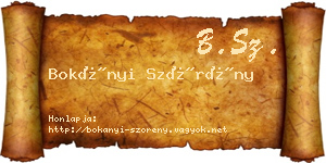Bokányi Szörény névjegykártya